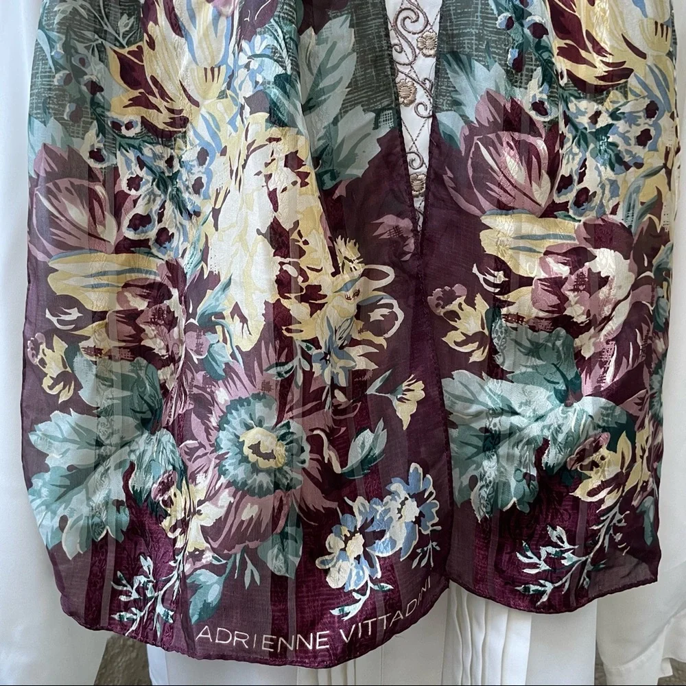 Vintage multicolored Adrienne Vittadini silk scarf